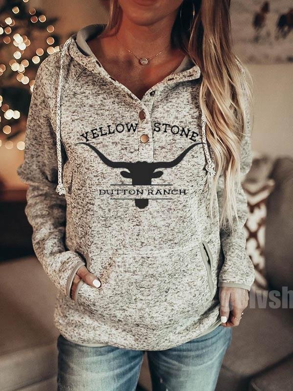 Women Yellowstone Hoodie Printing Sweatshirt