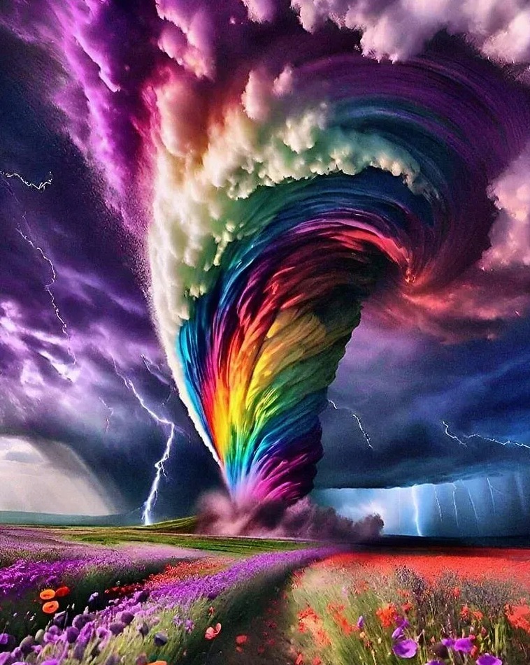 Colorful Tornado 50*60cm (canvas) full round drill(40 colors) diamond painting