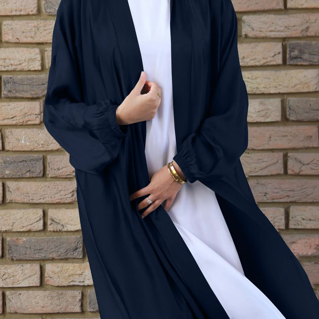 Uveng Casual Swing Plus Size Cardigan Robe Drawstring Sleeve Dress