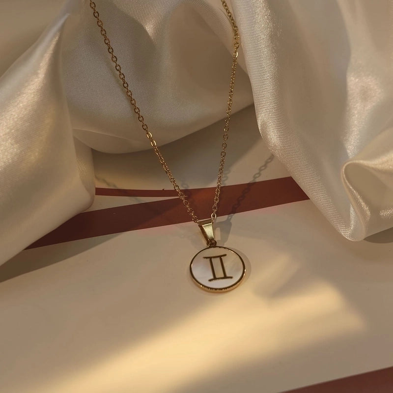 Stainless Steel 18K Gold Plated Basic Plating Constellation Shell Pendant Necklace