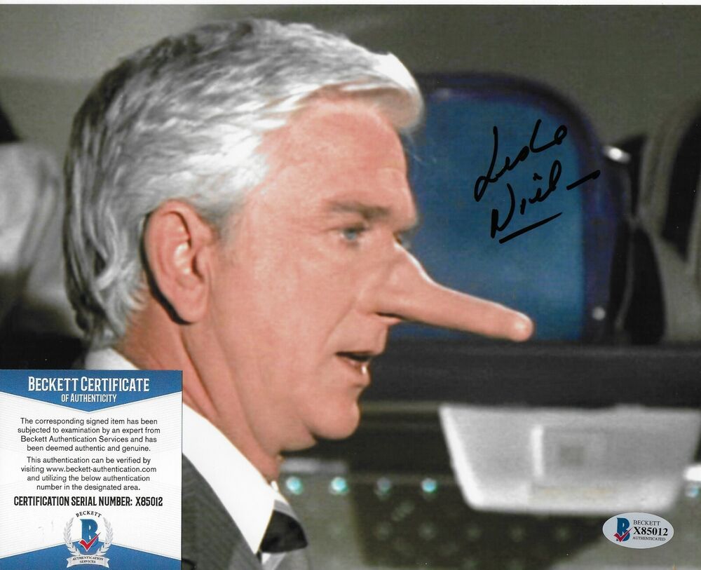 Leslie Nielsen (RIP 2010) Naked Gun Original Signed 8X10 Photo Poster painting w/Beckett #3