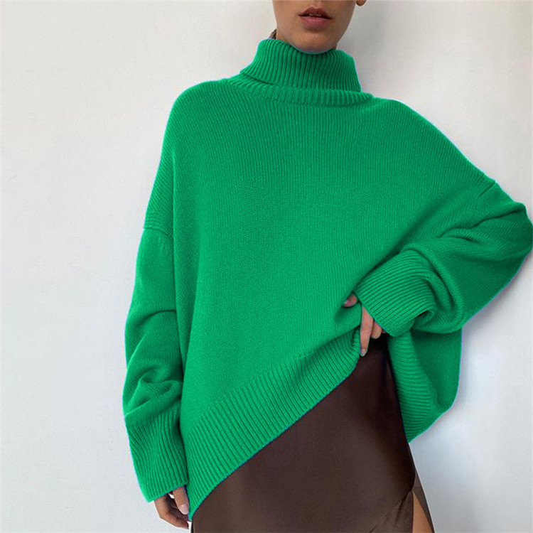Women's Turtleneck Sweater Solid Color Sweater