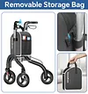 Soundfuse 3 Wheel Walkers for Seniors, Lightweight Foldable Aluminum Rollator Walker, Height Adjustable Three Wheel Walker, Black