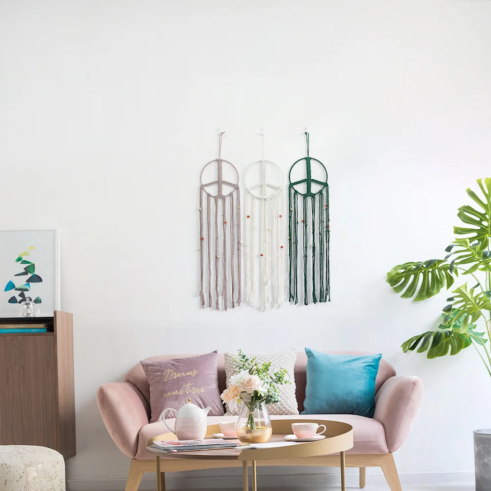 Sdrawing Sdrawing Nordic Style And Standard Cotton Rope Hand-Woven Tapestry Home Wall Decoration Background Wall Hanging Room Wall Decoration