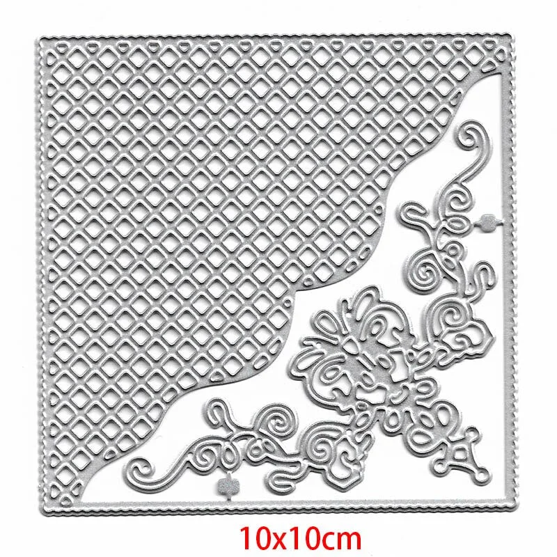 Metal Cutting Die Grid Square Frame Flower Stencil Scrapbooking Dies for DIY Paper Card Album Decor Embossing Knife New Dies