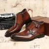 Luxury Mens Monk Strap Dress Boots