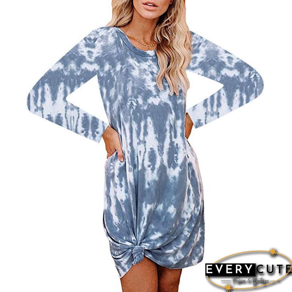 Long Sleeve Printed Shift Dress