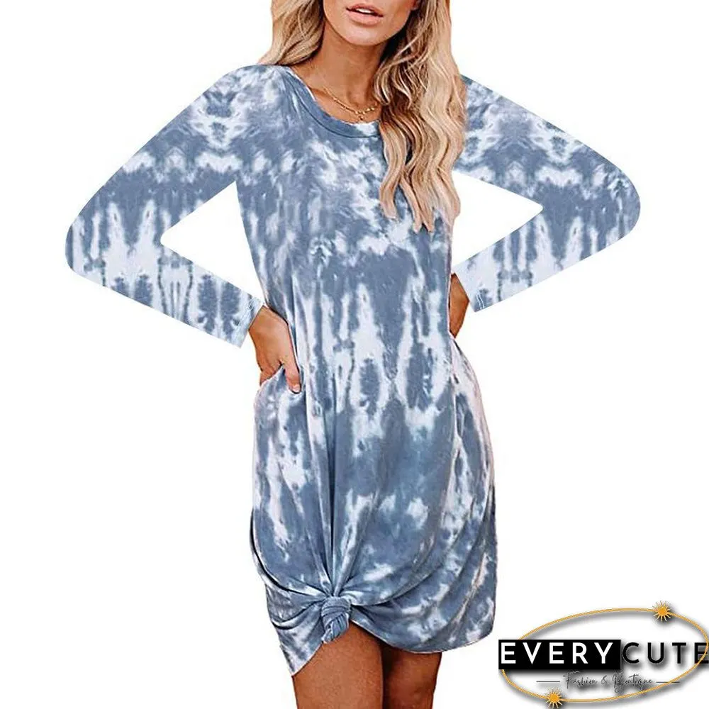 Long Sleeve Printed Shift Dress