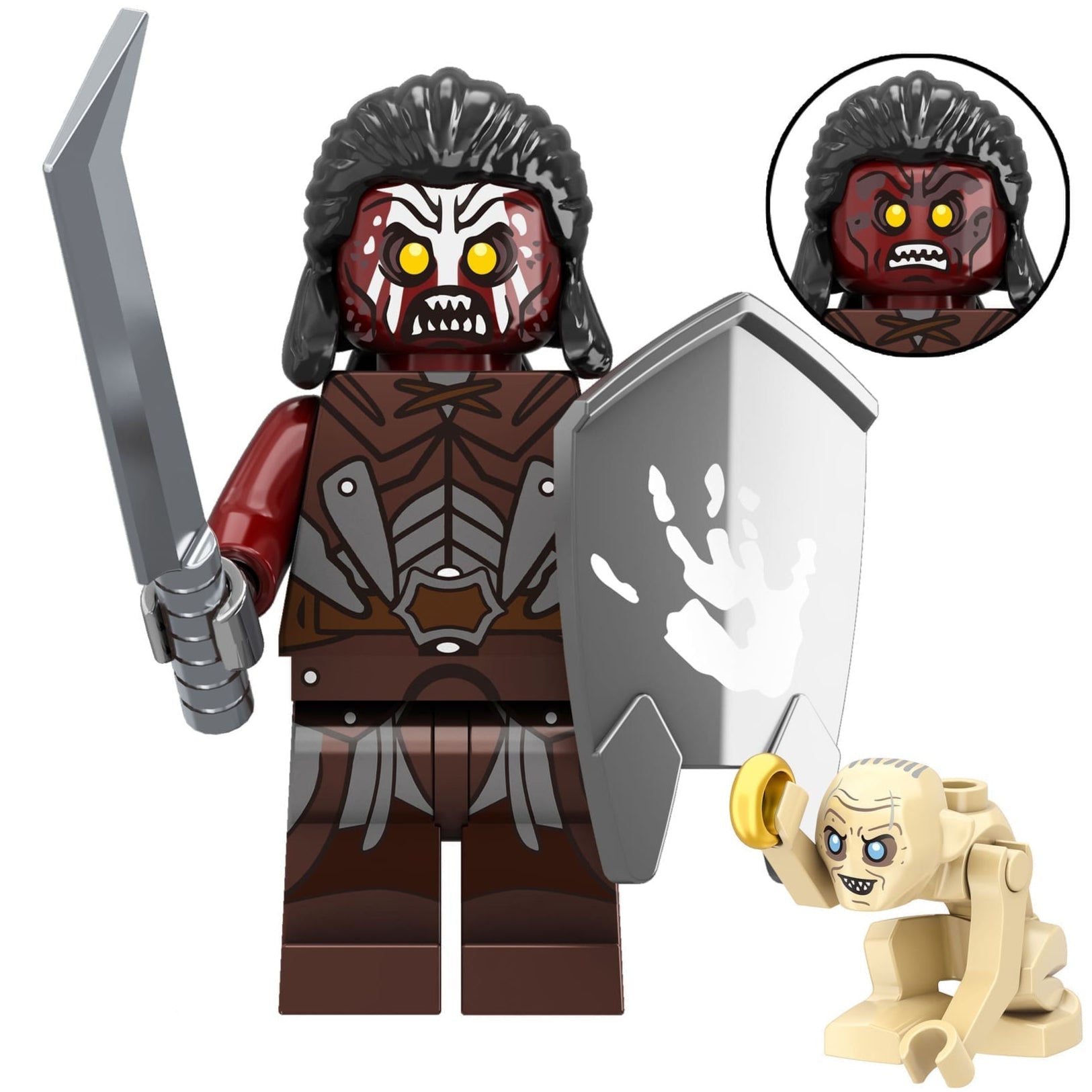 Uruk-Hai Orc Custom Lord of the Rings Minifigure Minifigure Bricks monstertoys