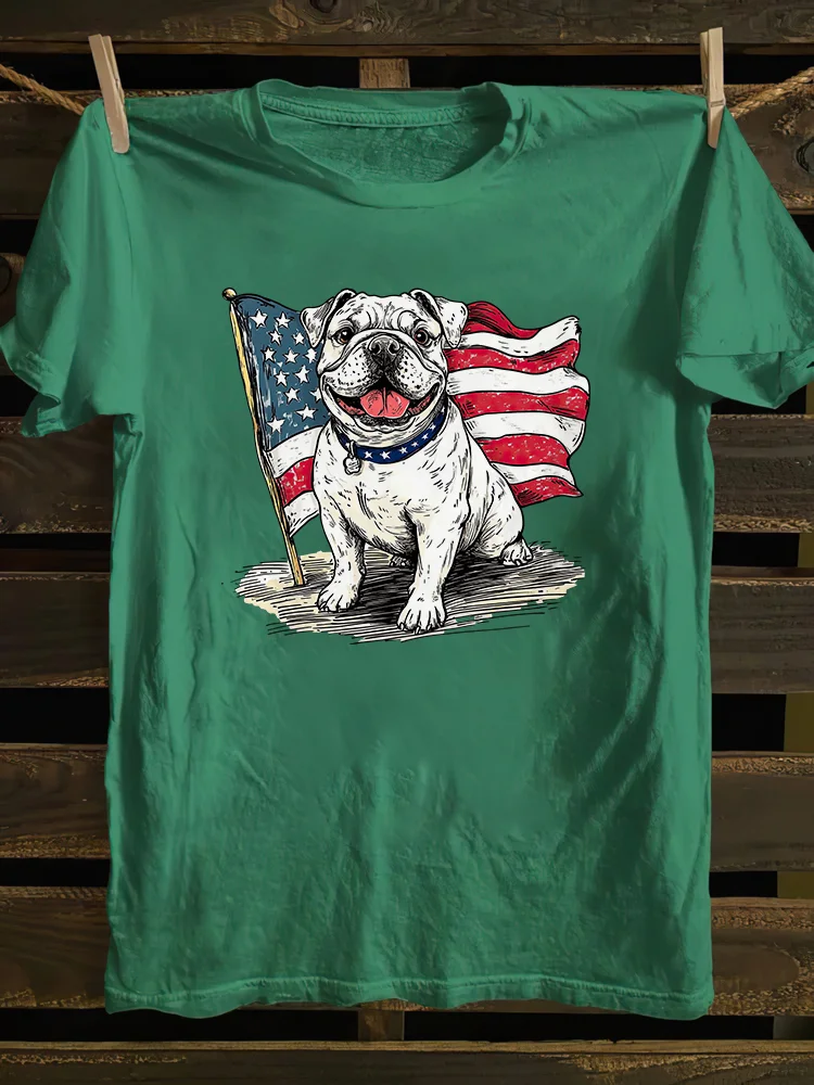 Bulldog 4th Of July T-shirt