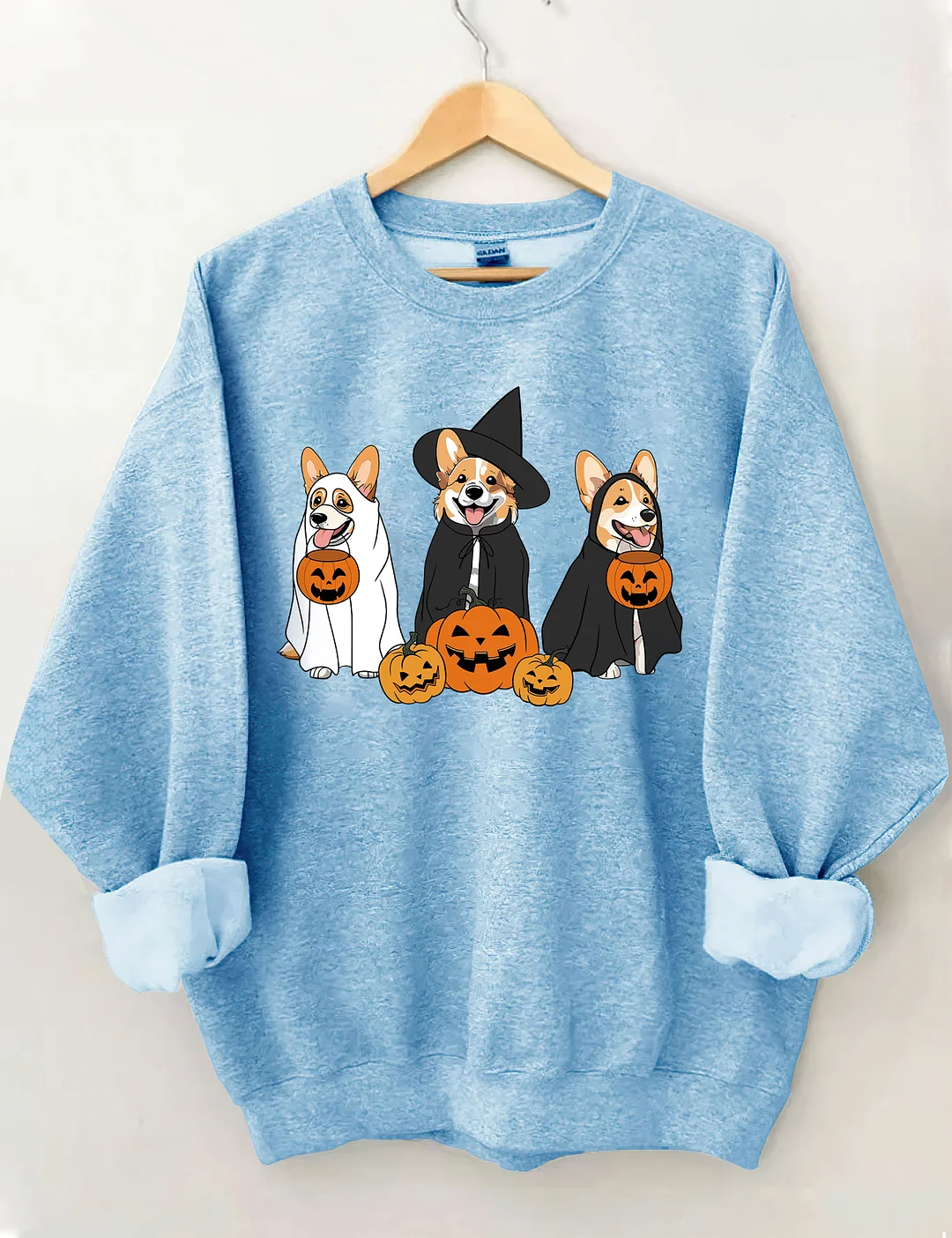 Ghost And Witch Corgi Dog Halloween Sweatshirt