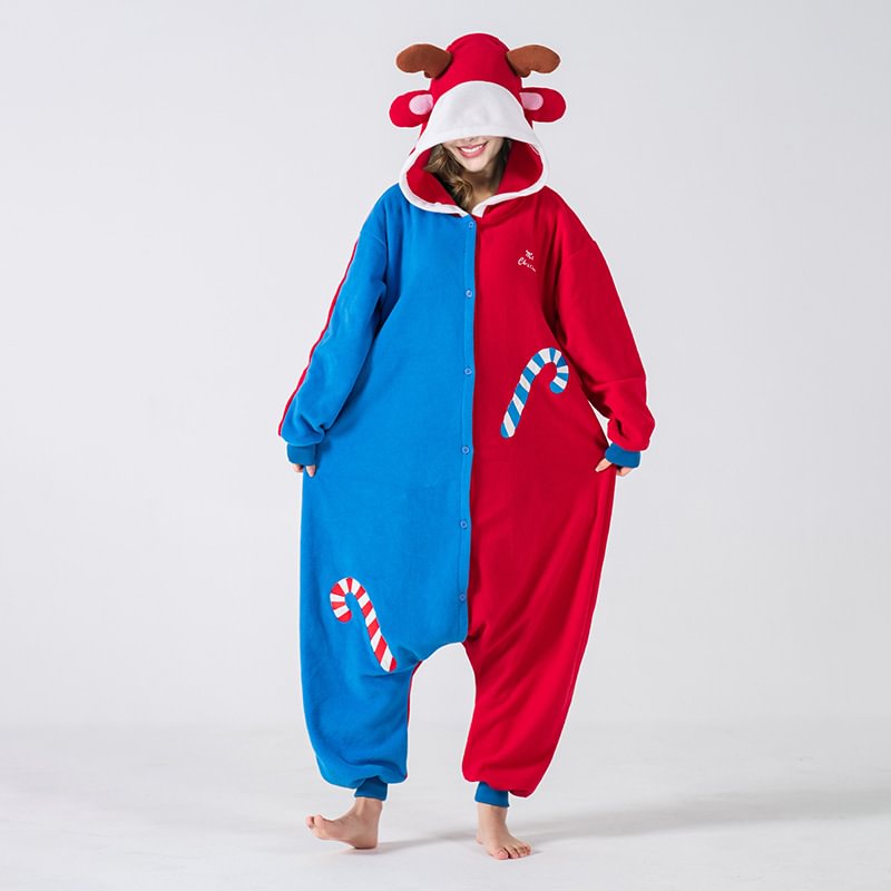 Christmas Pajamas Long Sleeve Kigurumi Cute Deer Hooded Costume Novameme