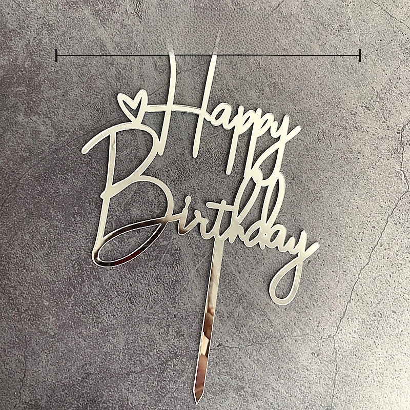 10 Pieces Letter Arylic Birthday Cake Decorating Supplies