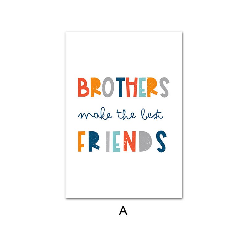 Cartoon Alphabet Canvas Wall Art Modern Home Decoration Accessories Blue Multicolor Personality Letter Boy's Room Decor Poster