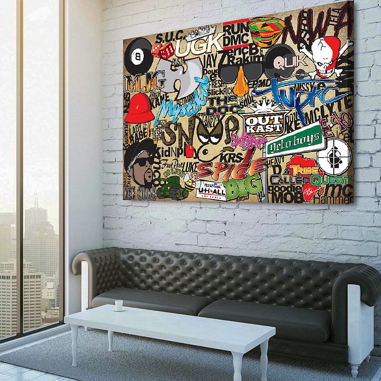 90s Rap History Canvas Wall Art