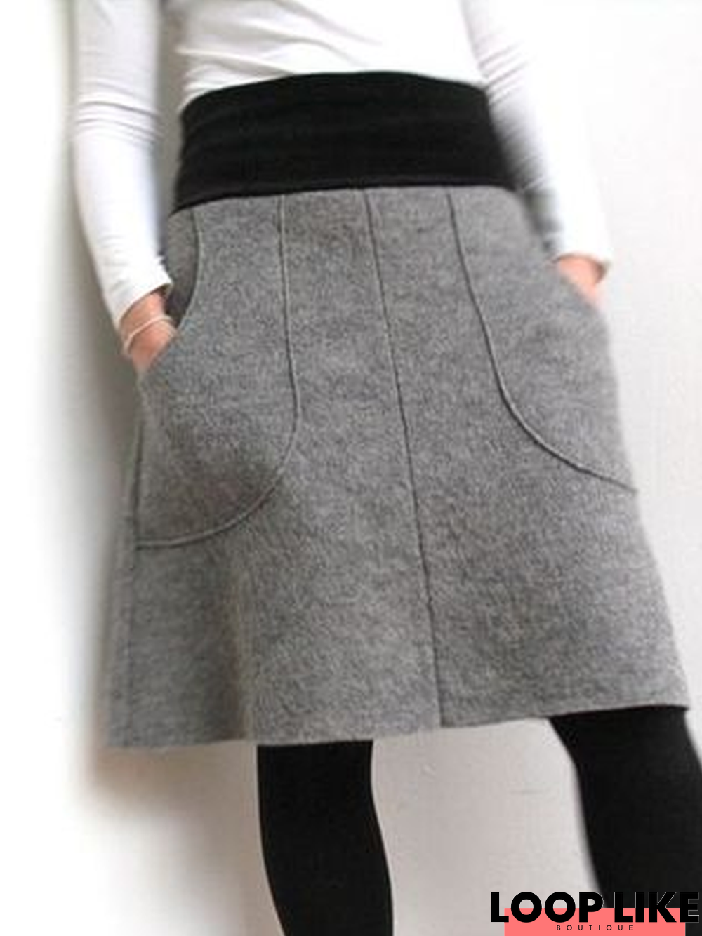 Casual Solid Skirt