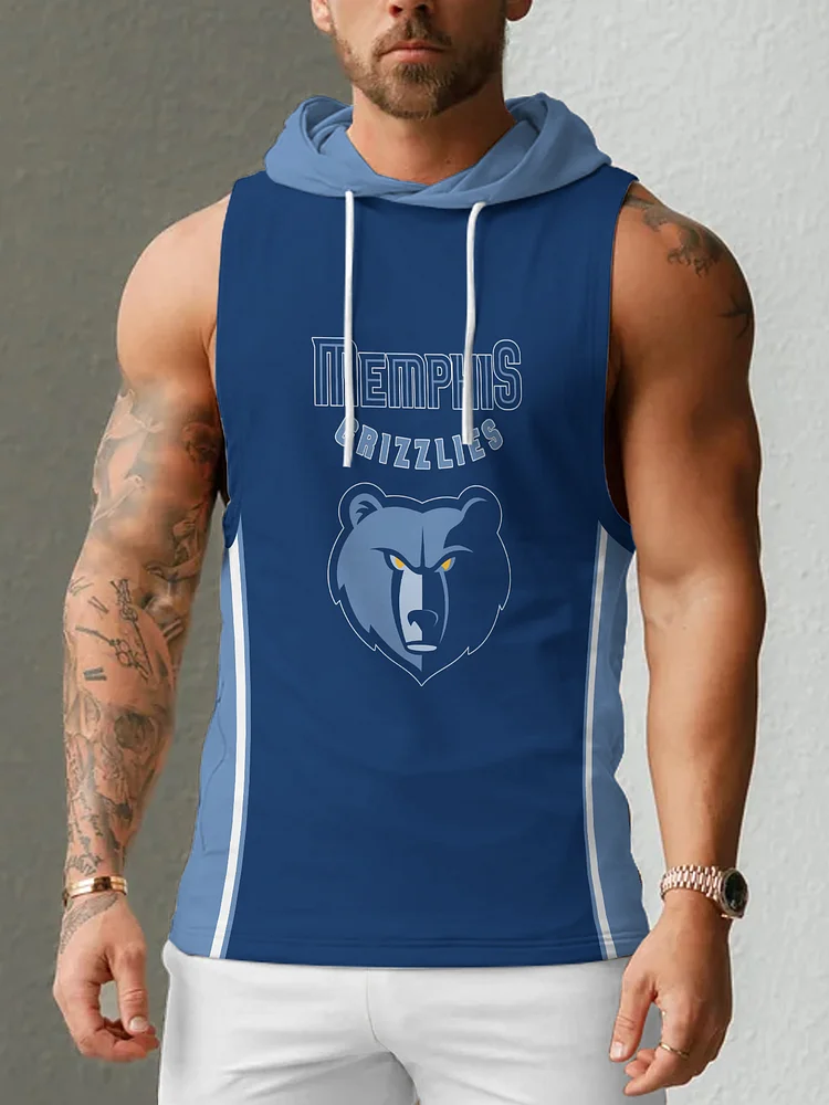 Memphis Grizzlies Men's Casual Comfy Sleeveless Hooded Tank Top