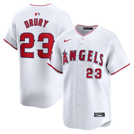 Men's Los Angeles Angels #23 Brandon Drury  White Home Limited Player Jersey