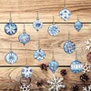 12Pcs DIY Diamond Painting Snowflakes Double Sided Keychain