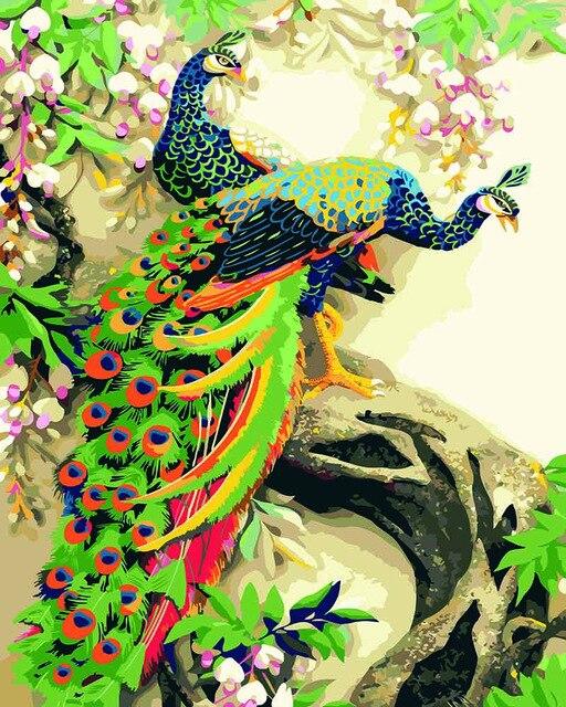 

Couple of Peacock – Paint By Numbers - 40*50CM, 501 Original