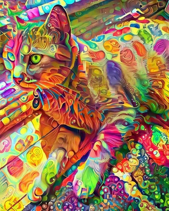Psychedelic Cat - Diamond Art Kit