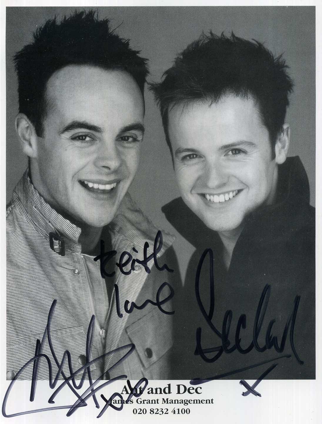 ANT & DEC Signed Photo Poster paintinggraph - TV Presenters / Show Hosts - preprint