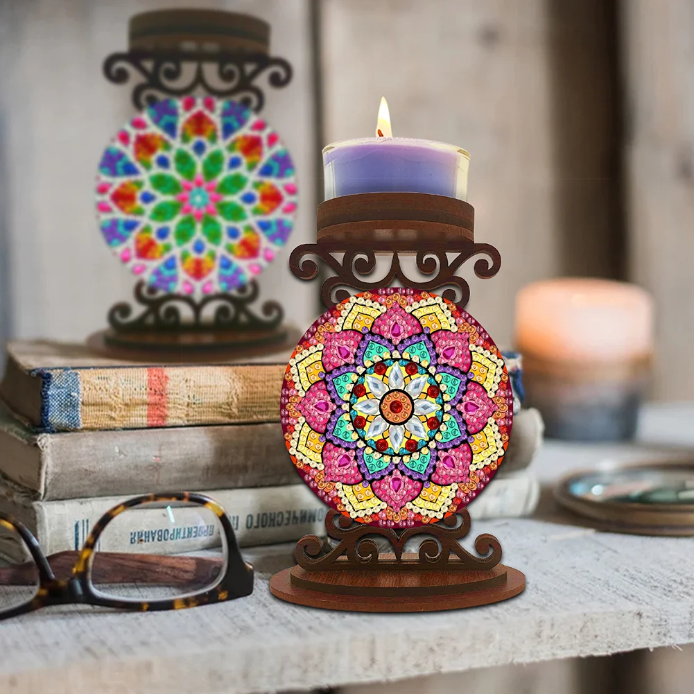Flower Desktop Diamond Painting Candle Holder Aromatherapy Candle Holder