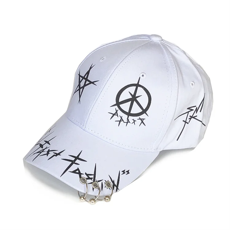 Woman Wild Hoop Graffiti Black and White Stitching Baseball Cap Summer Peaked Male Pentagram Sun Hat Tide
