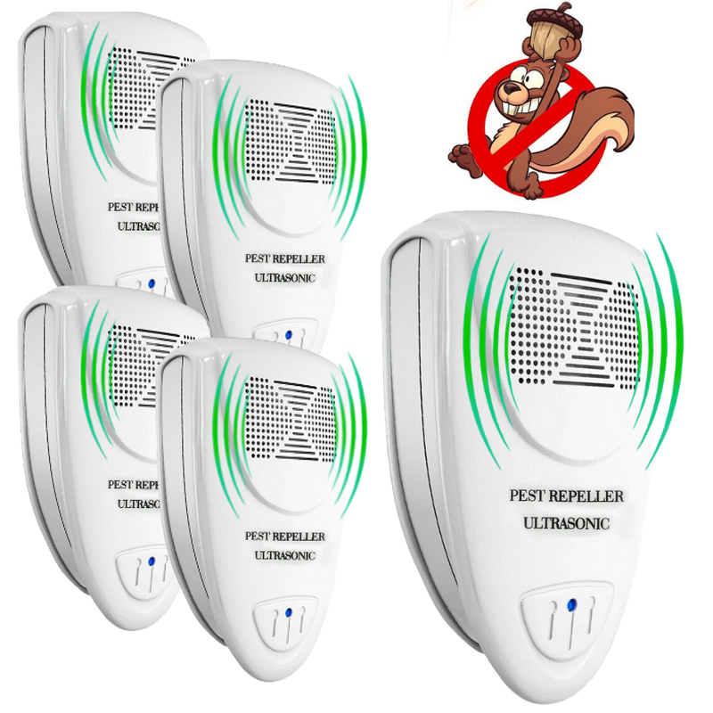 Ultrasonic Squirrel Repeller PACK of 4 - Get Rid Of Squirrels In 72 Hours、、sdecorshop