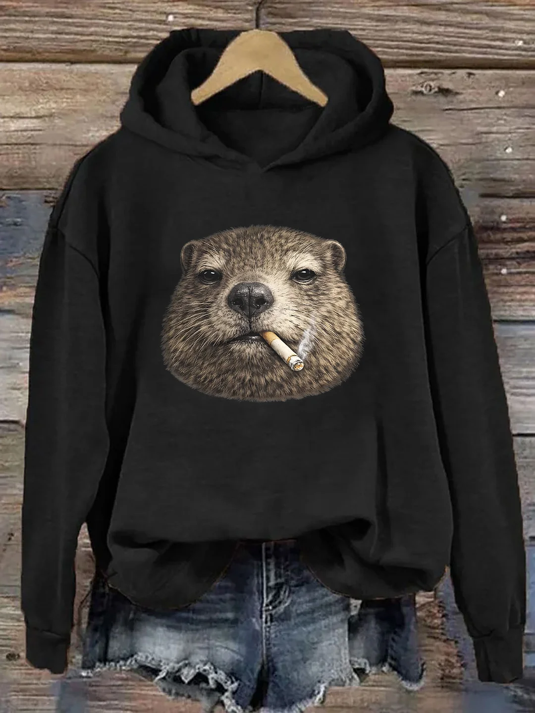 Funny Smoking Groundhog Hoodie