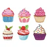 6Pcs Acrylique Coloré Cupcakes-Bricolage Autocollant Aimant