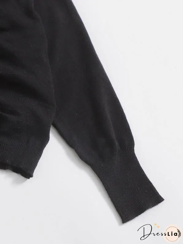 Square Neck Ruched Sweater