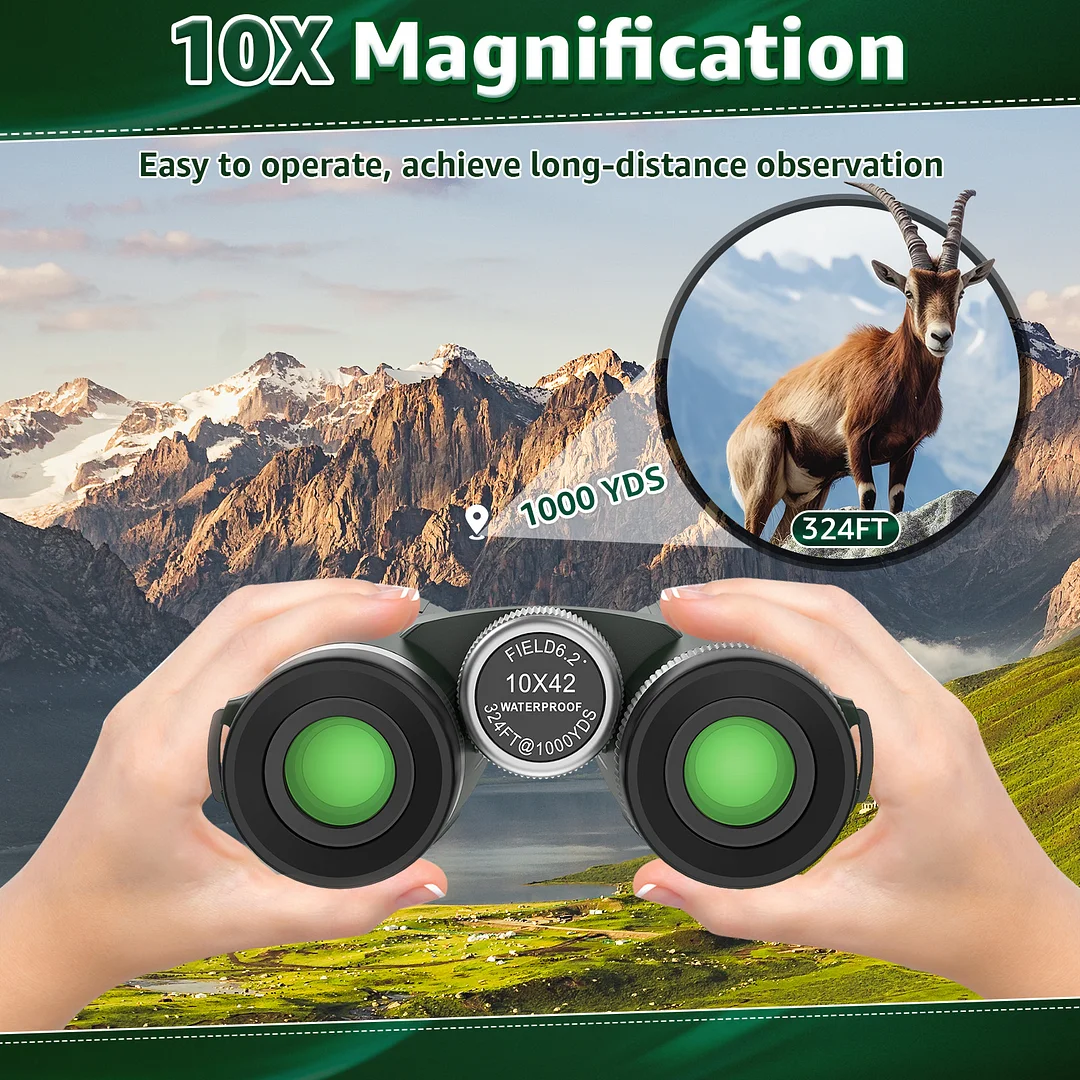  BEBANG 10x42 HD Binoculars for Adults, Large View Binoculars with Clear Low Light Vision,Binoculars for Bird Watching Travel