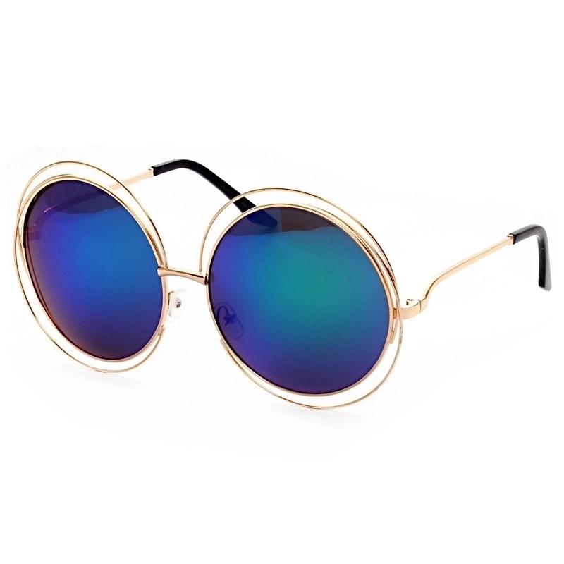 Sweet Solid Color Ac Round Frame Full Frame Women’s Sunglasses