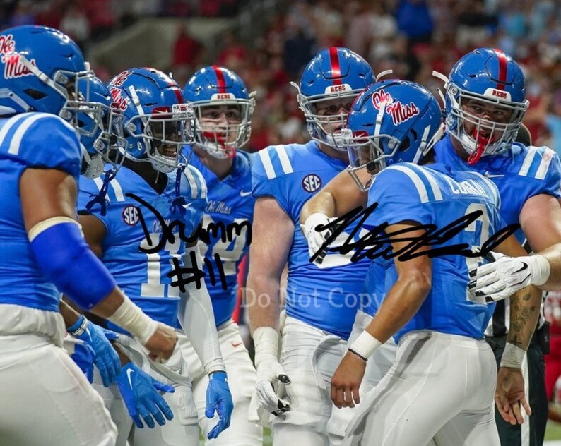 Matt Corral & Dontario Drummond Signed Photo Poster painting 8X10 rp Autographed Picture Ole Miss Rebels