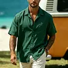 Men's Vacation Cotton-Linen Short-Sleeve Shirt With Chest Pocket by Inlyline