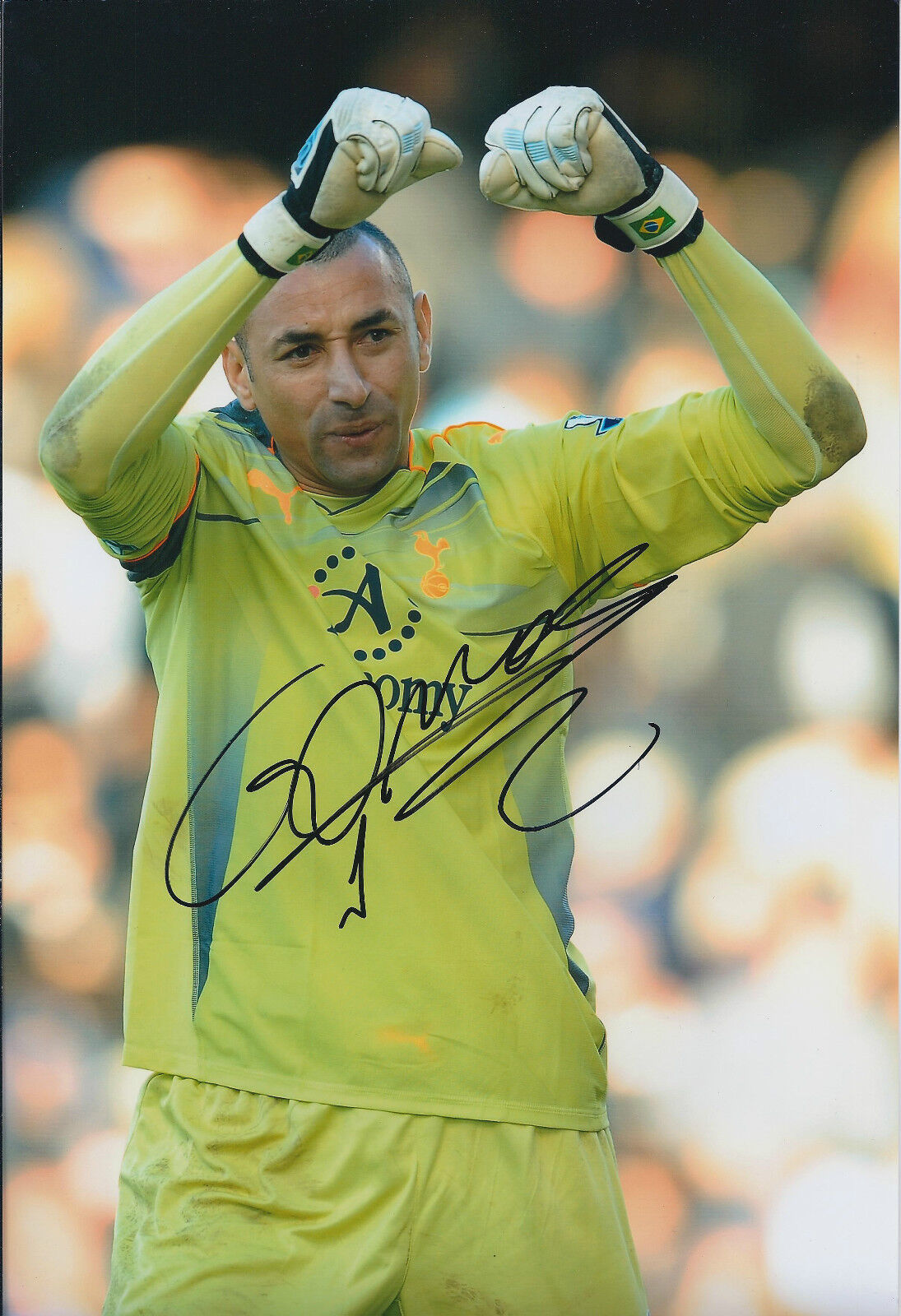 Heurelho GOMES Signed Autograph 12x8 Photo Poster painting AFTAL COA Spurs Genuine Authentic