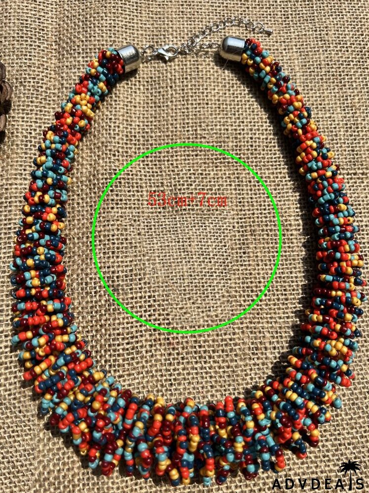 Color Block Beaded Necklace
