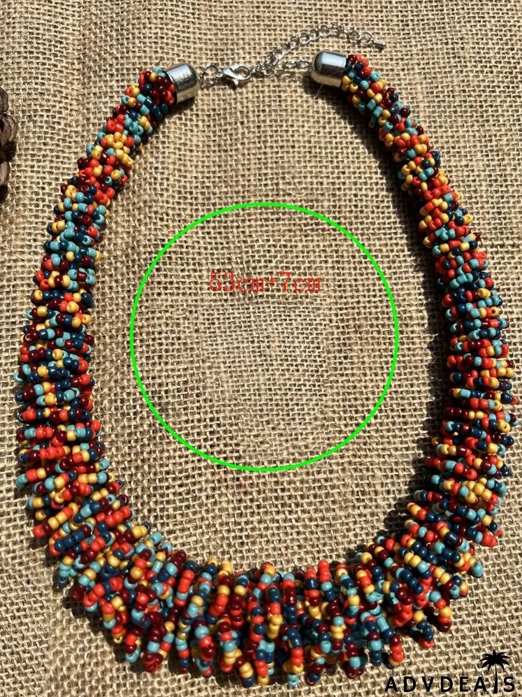 Color Block Beaded Necklace
