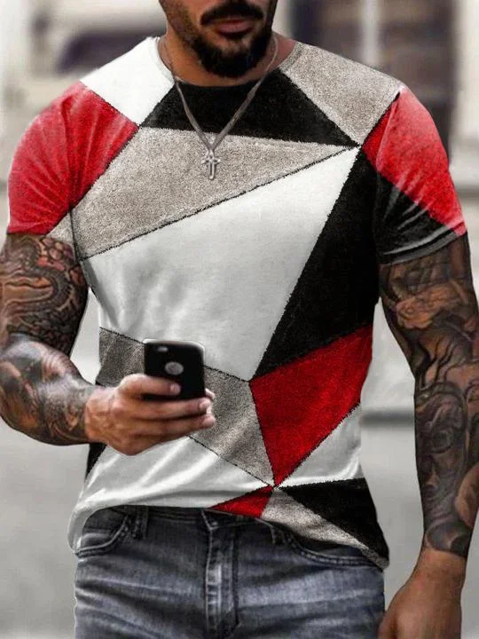 Guy Print Casual T-Shirt-12