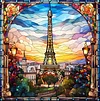 (Multi-Style)Landmark Building-11CT Stamped Cross Stitch 50*50cm(glass painting cross stitch)