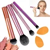 Makeup Brushes Set Cheek Color Brush Soft 4 Brush & 2 Sponges Puff Makeup Tools