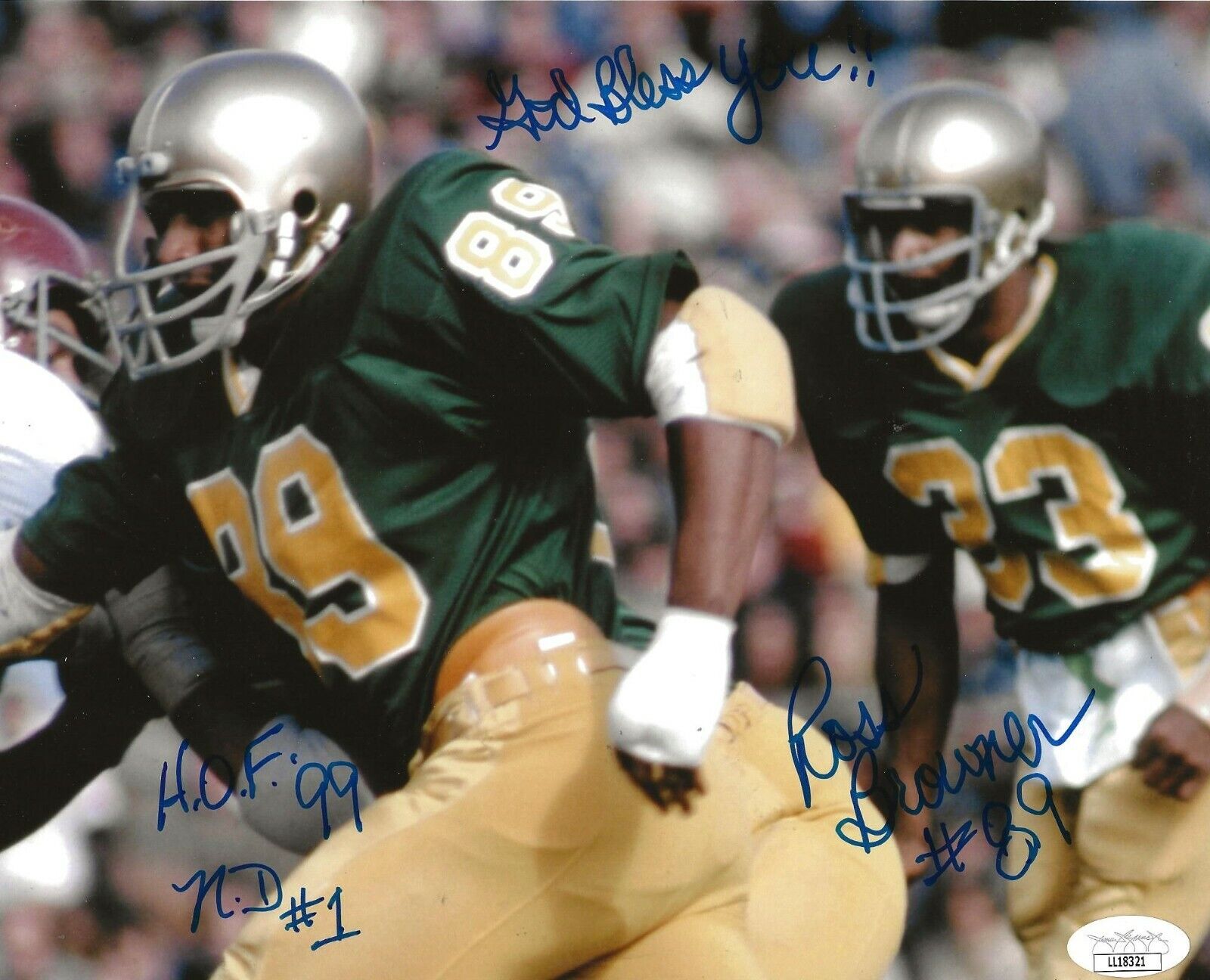 Ross Browner Bengals signed Notre Dame Fighting Irish 8x10 Photo Poster painting autographed JSA