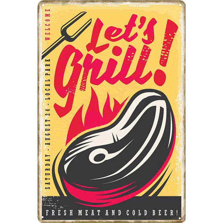 Bbq Ad - Vintage Tin Signs/Wooden Signs - 8*12Inch/12*16Inch