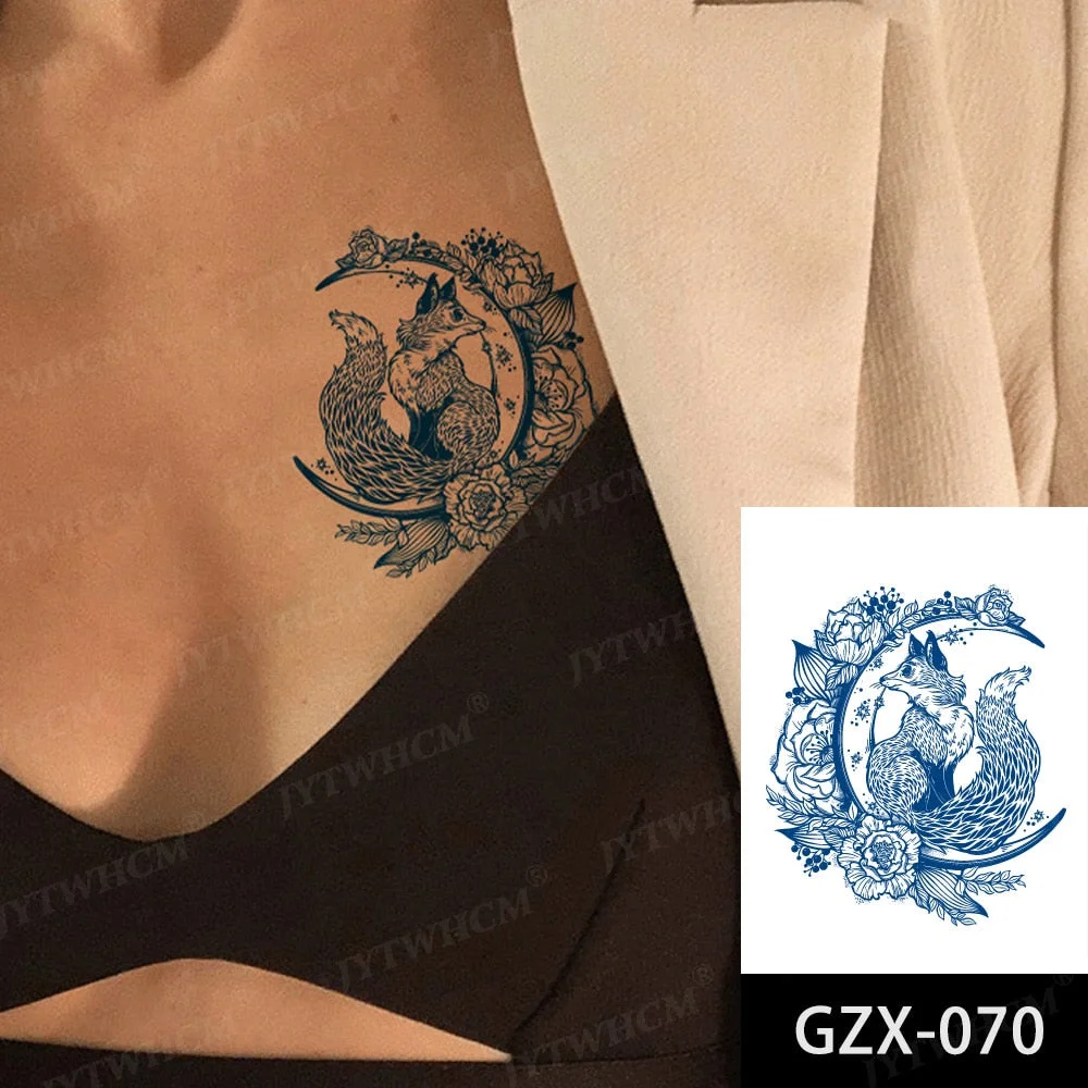 Juice 2 Weeks Lasting Tattoo Sticker Moon Forest Small Arrow Rose Waterproof Transfer Fake Tatoo Female Transfer Tatto Men Women