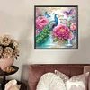 Pfau und Blumen - speziell geformtes Diamond Painting - 30*30cm
