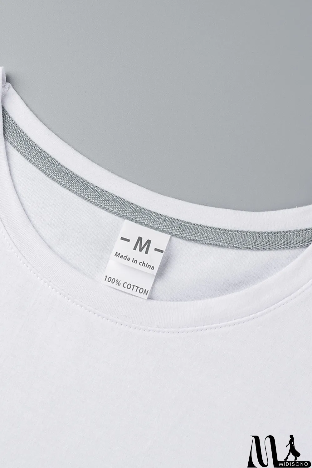 MidiSono - White Casual Street Print Patchwork Letter O Neck T-Shirts