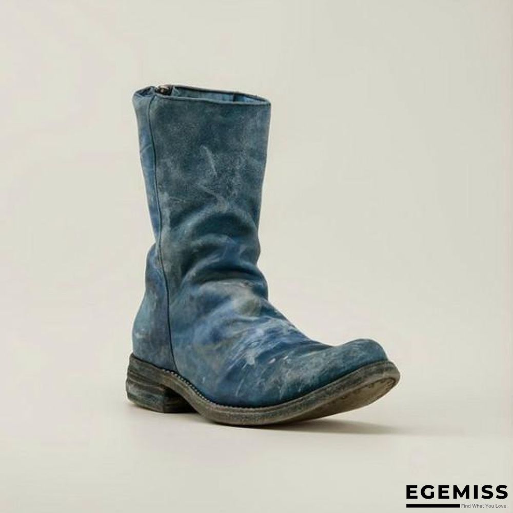 Men's Retro Handmade Leather Cowboy Boots | EGEMISS