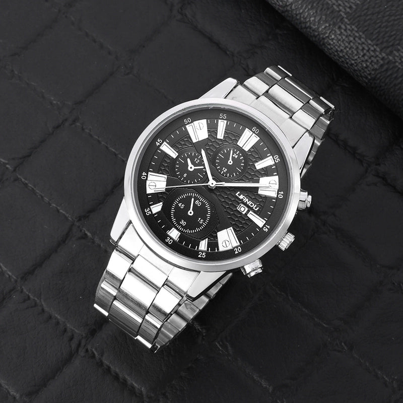 Casual Geometric Buckle Quartz Men’s Watches