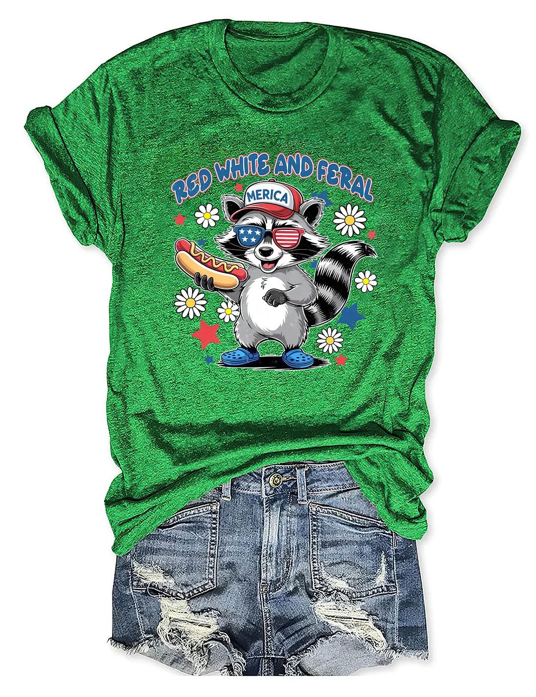 Red White And Feral T-shirt